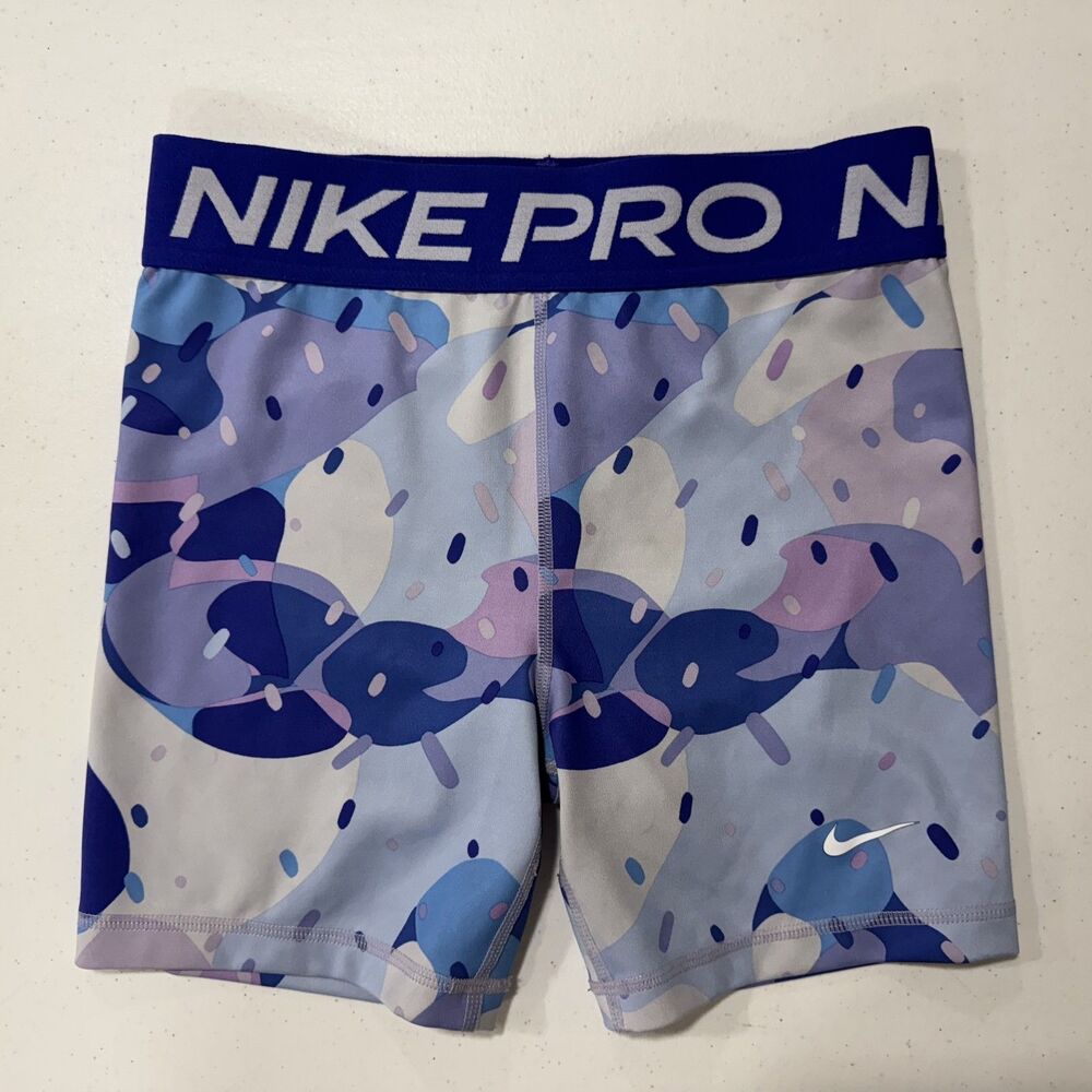 Nike Pro Compression Shorts XL Blue Purple Camo DQ9117-430 Spandex Training